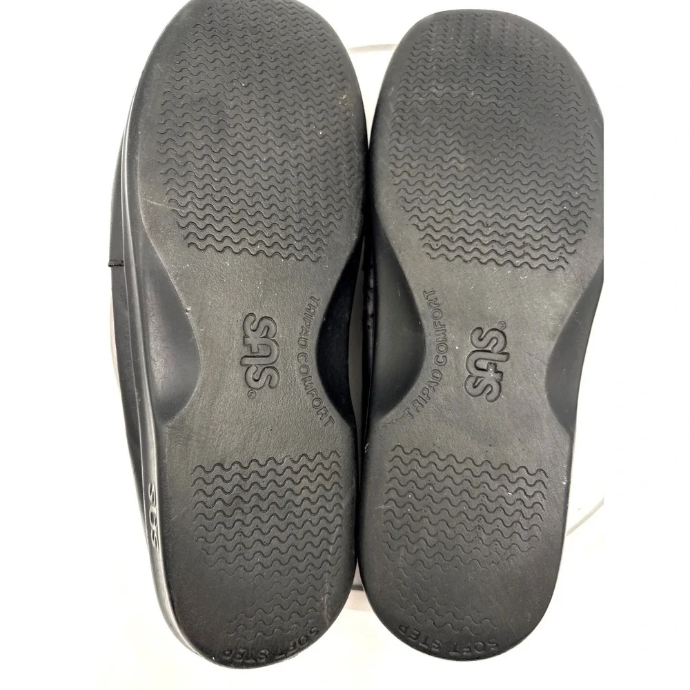 SAS Clogs 9 Men's Black Leather Professional Comfort Buckle Strap Mules 2079